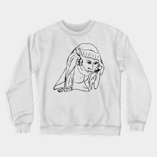 Veiled woman face portrait Crewneck Sweatshirt